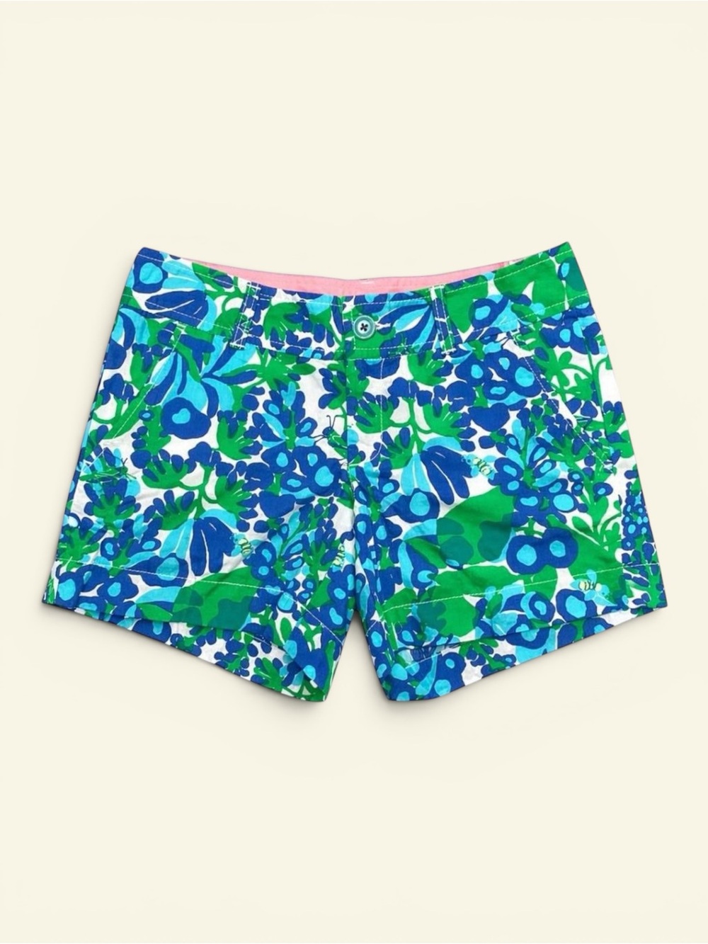 Lilly Pulitzer Callahan Shorts Bee In Your Bonnet Print 100% Cotton Size 2 Chic